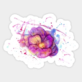 Purple Watercolor Flower Sticker